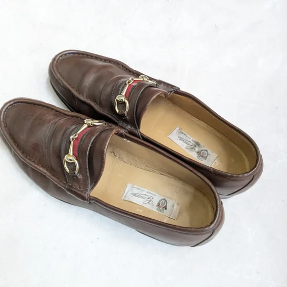 Vintage Gucci Horsebit Loafers Brown Leather Men US 13  display picture 2